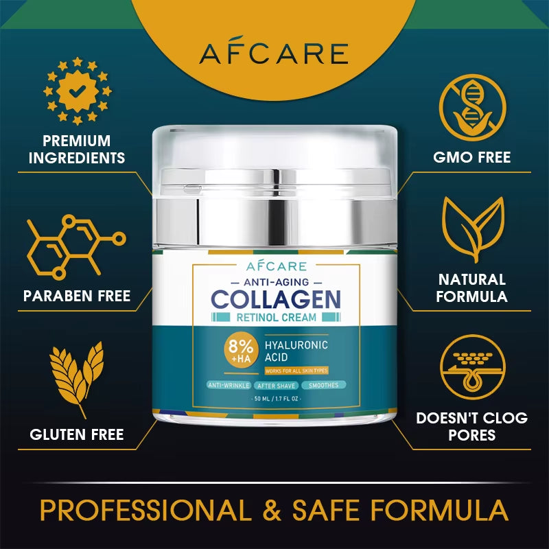 8% Hyaluronic Acid & Collagen Face Moisturizer – Deep Hydration, Firming & Anti-Aging Day Cream for Dry Skin – Dermatologist Tes