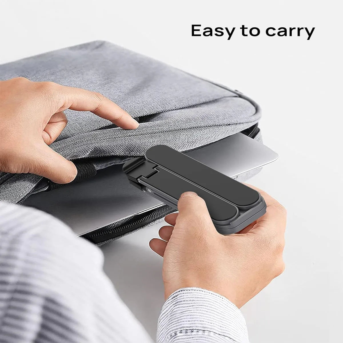 [Ultra Compact] Bi-Foldable Foldable & Portable Laptop Aluminum Stand for Desk, Lightweight Tablet Stand for Business Travel