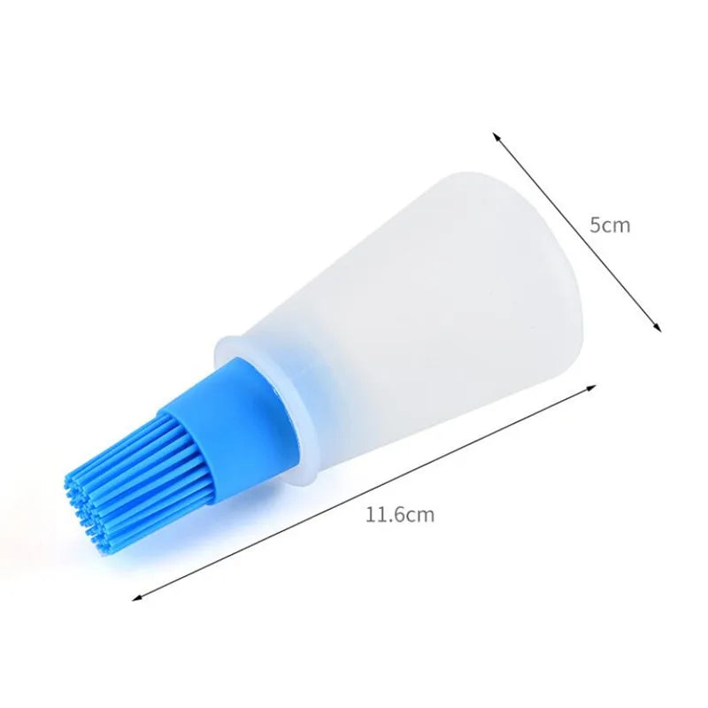 1 Pcs Portable Silicone Oil Bottle with Brush Grill Oil Brushes Liquid Oil Pastry Kitchen Baking BBQ Tool Kitchen Tools for BBQ