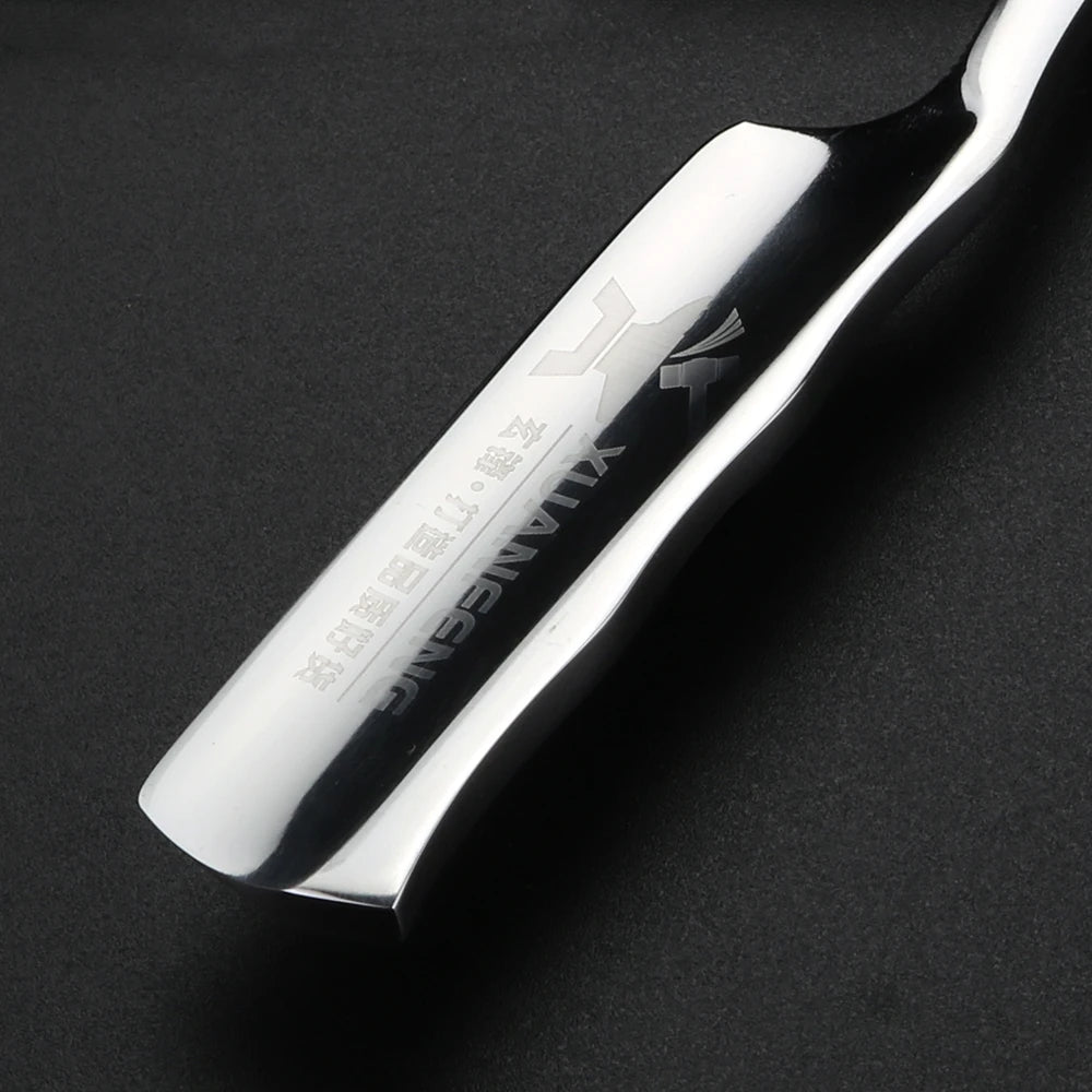 XUANFENG 440C Steel Mirror Face Folding Razor High Hardness Sharp Straight Edge Razor Men'S Razor