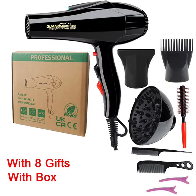 For Hairdresser and Hair Salon Long Wire EU Plug Real 2100W Power Professional Blow Dryer Salon Hair Dryer Hairdryer