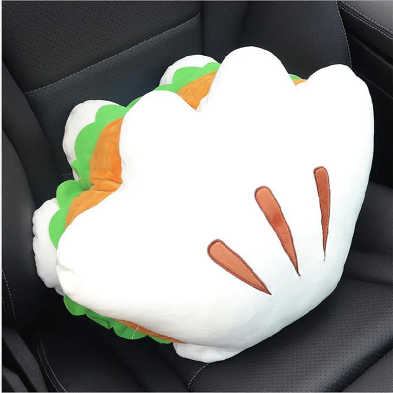 New Creative Cute Cartoon Seat Lumbar Cushion Pillow Cute Hamburger Headrest Waist Rest Pillow Car Interior Ornaments