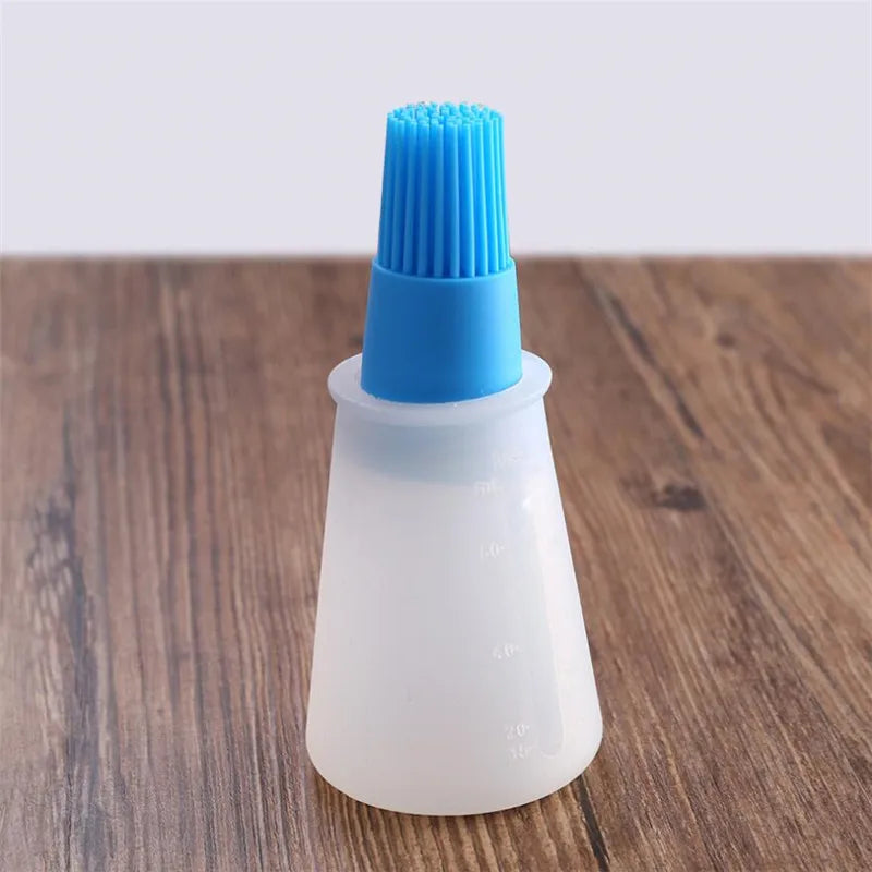 1 Pcs Portable Silicone Oil Bottle with Brush Grill Oil Brushes Liquid Oil Pastry Kitchen Baking BBQ Tool Kitchen Tools for BBQ