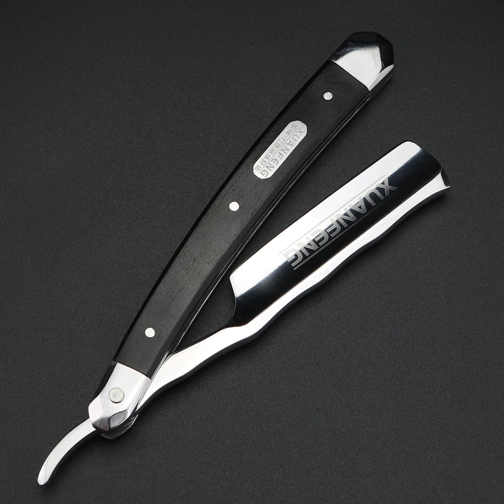 XUANFENG 440C Steel Mirror Face Folding Razor High Hardness Sharp Straight Edge Razor Men'S Razor